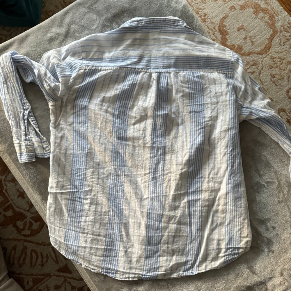 EUC GAP Blue & White Button Down Shirt Mixed Stripes Sz M - Picture 5 of 6